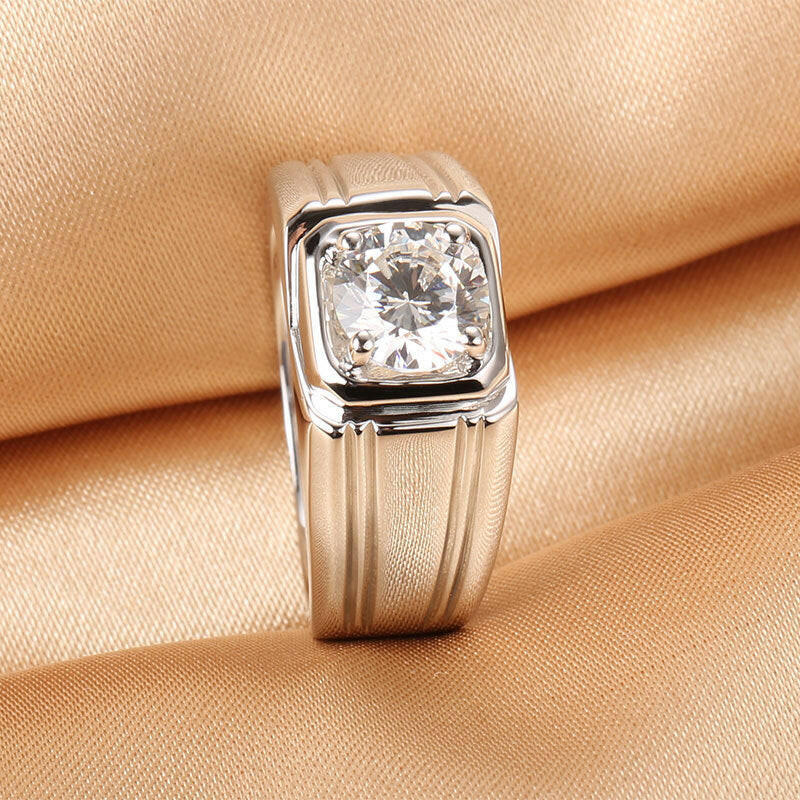 Sterling silver gold-plated mosaite ring - Lumina shop