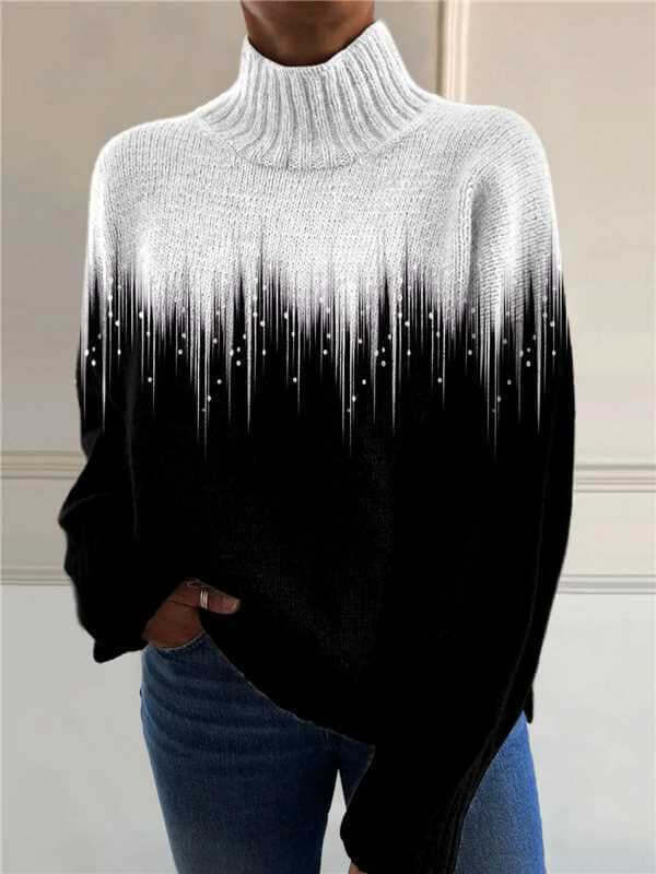 Women's Christmas Turtleneck Sweater Printed