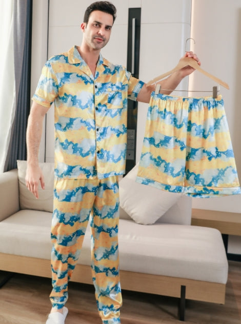 Men’s Ice Silk Double Short Suit – Lightweight Breathable Summer Two-Piece Set for Casual & Formal Wear | Luminashop