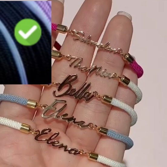 Personalized Colorful Rope Chain Custom Name Bracelet Personalized Adjustable Name Jewelry For Girls - Lumina shop