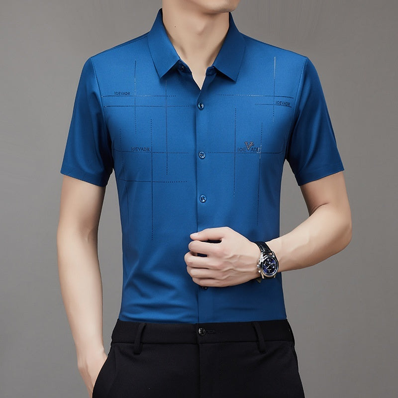 Summer New Men's Short-sleeved Shirt Seamless Business Shirt - Lumina shop