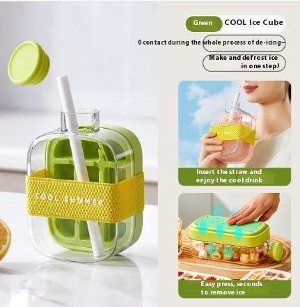 One-Click Molding Cooling Cup,Instant Ice Maker,Zero-Contact Design,Straw Included,Curling Mold,Portable & Stylish Chilled Drink - Lumina shop