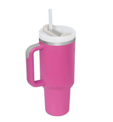 40 Oz Tumbler With Handle Straw Insulated, Stainless Steel Spill Proof Vacuum Coffee Cup Tumbler With Lid Tapered Mug - Lumina shop