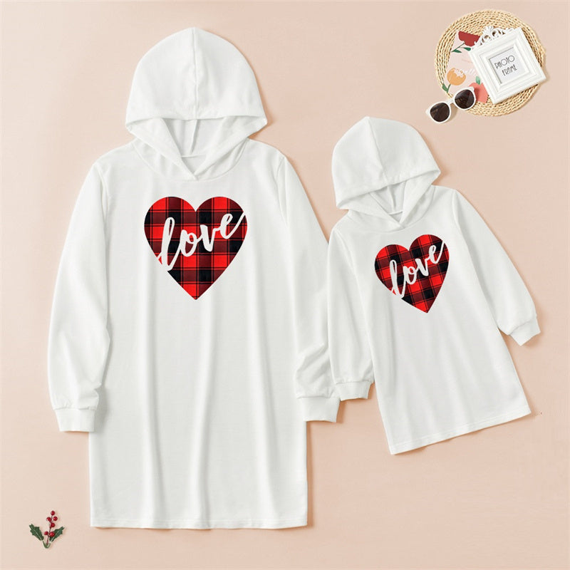 White Parent-Child Sweater Dress Mother And Daughter Multiple - Lumina shop