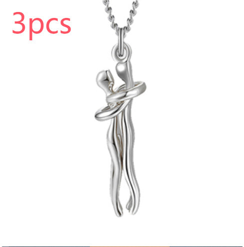 Love Hug Necklace Unisex Men Women Couple Jewelry Simple Temperament Clavicle Chain Valentines Day Lover Gift - Lumina shop