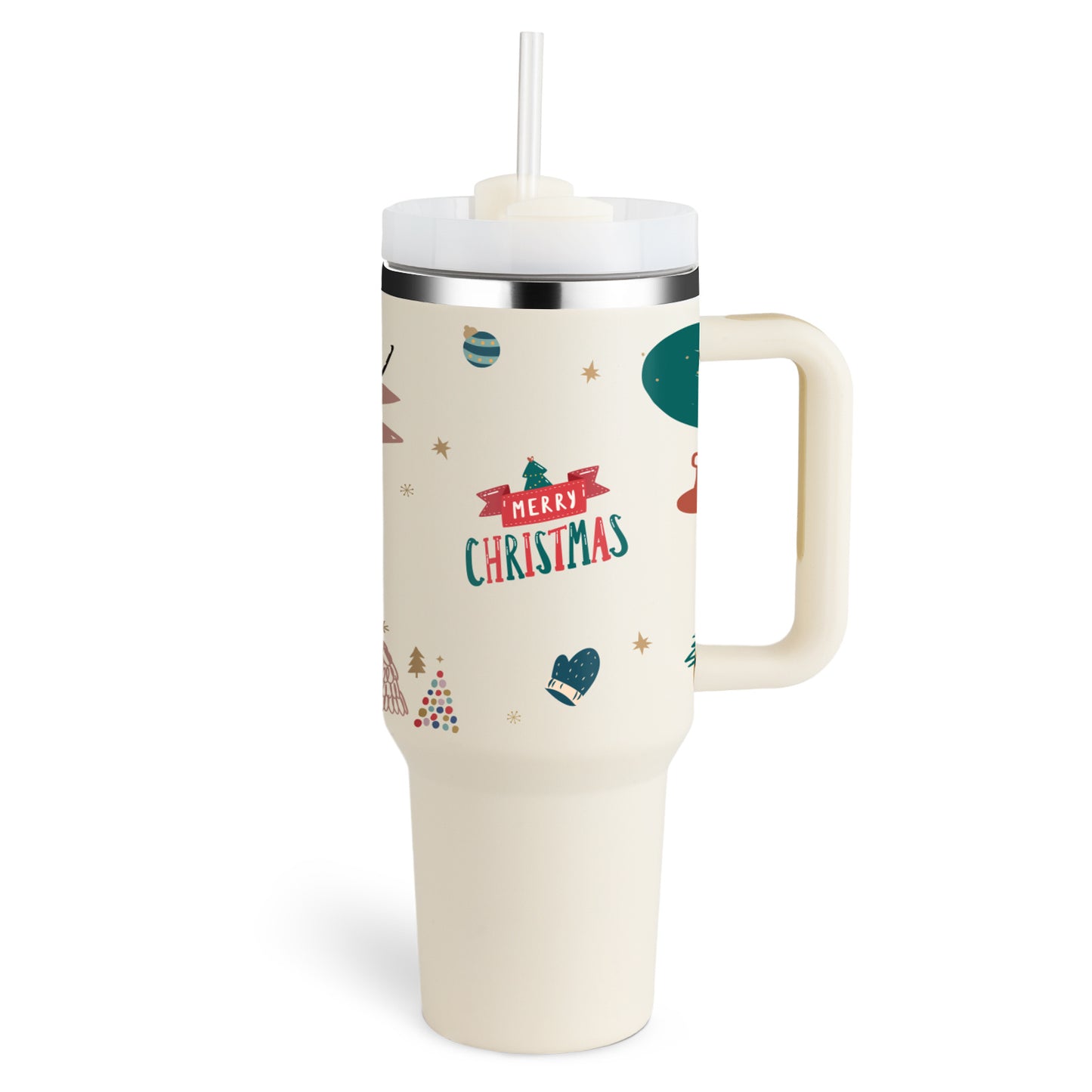40 Oz Tumbler With Handle Straw Insulated, Stainless Steel Spill Proof Vacuum Coffee Cup Tumbler With Lid Tapered Mug - Lumina shop