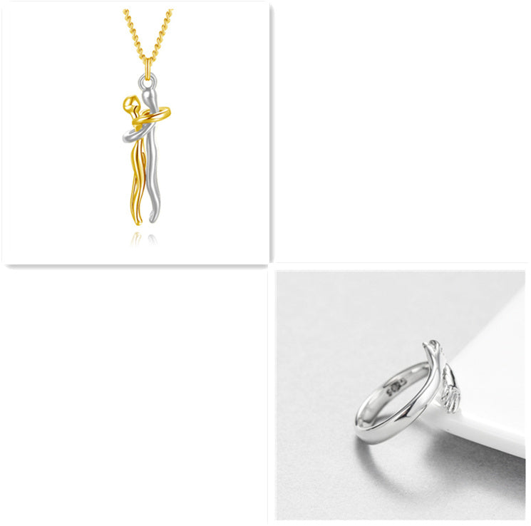 Love Hug Necklace Unisex Men Women Couple Jewelry Simple Temperament Clavicle Chain Valentines Day Lover Gift - Lumina shop