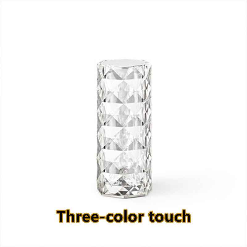 Nordic Crystal Lamp USB Table Lamps Diamond Night Light Rose Projector Lamp Decor