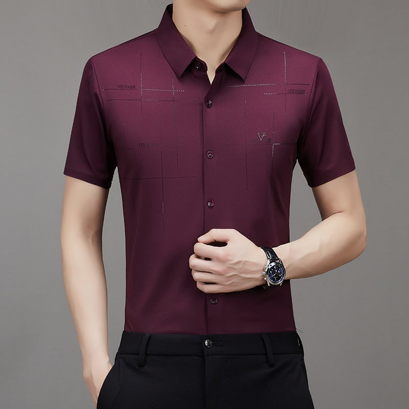 Summer New Men's Short-sleeved Shirt Seamless Business Shirt - Lumina shop
