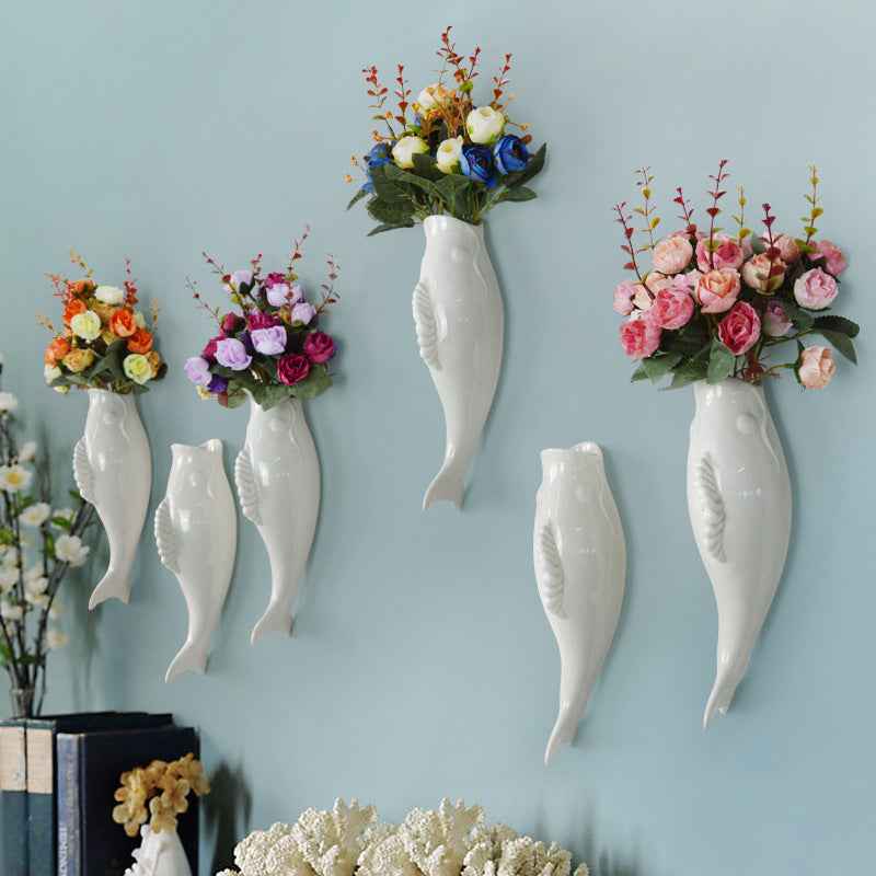 Simple Modern Creative Wall Ceramic Goldfish Hanging