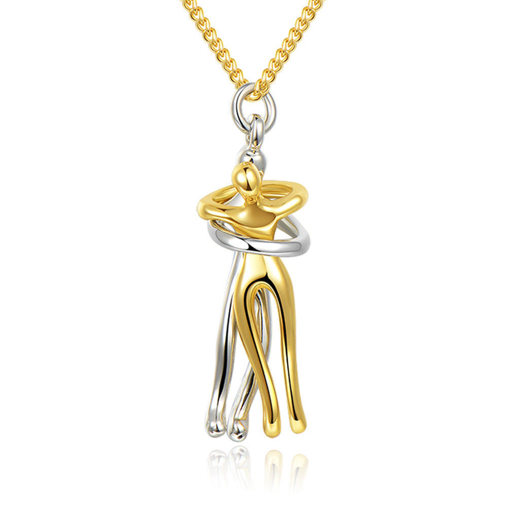 Love Hug Necklace Unisex Men Women Couple Jewelry Simple Temperament Clavicle Chain Valentines Day Lover Gift - Lumina shop