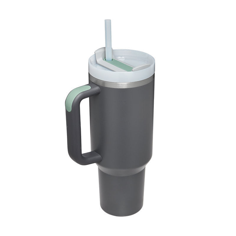 40 Oz Tumbler With Handle Straw Insulated, Stainless Steel Spill Proof Vacuum Coffee Cup Tumbler With Lid Tapered Mug - Lumina shop