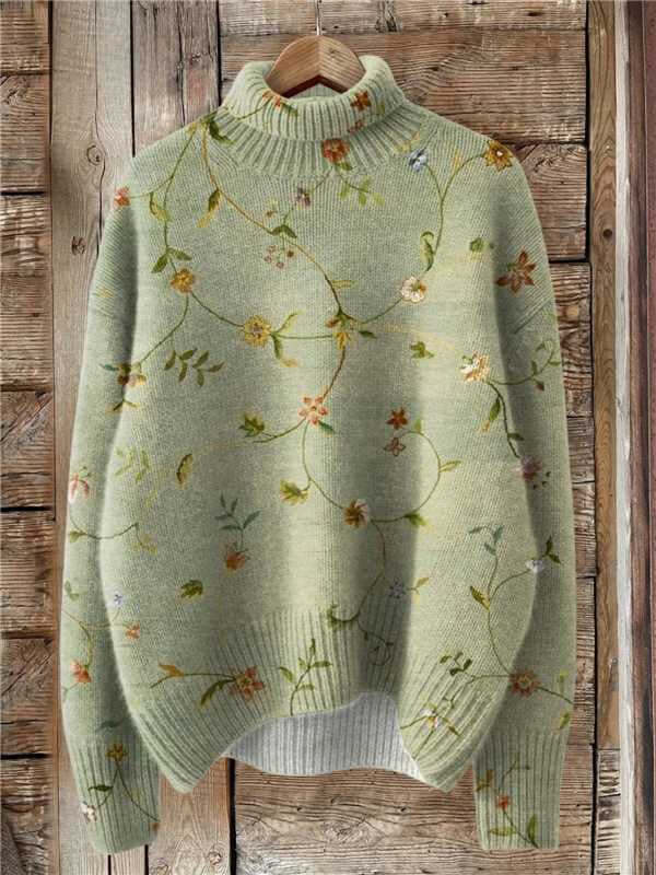 Women's Christmas Turtleneck Sweater Printed