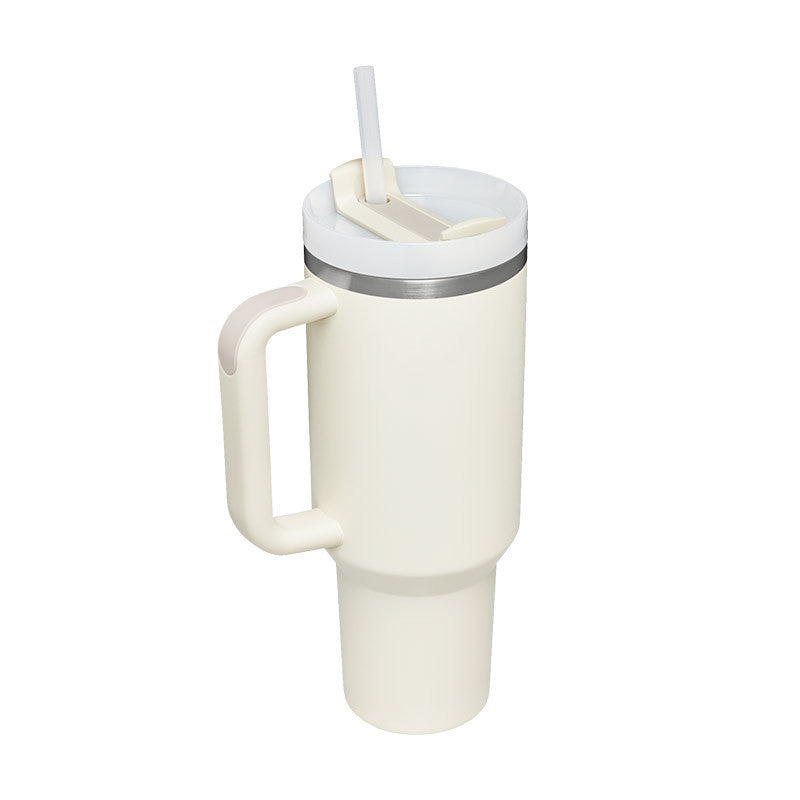 40 Oz Tumbler With Handle Straw Insulated, Stainless Steel Spill Proof Vacuum Coffee Cup Tumbler With Lid Tapered Mug - Lumina shop