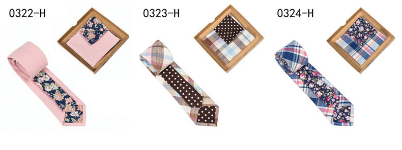 Men's Floral Tie Pocket Square Set - Stylish Cotton Accessories for Special Occasions