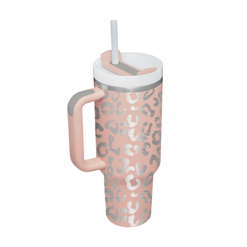 40 Oz Tumbler With Handle Straw Insulated, Stainless Steel Spill Proof Vacuum Coffee Cup Tumbler With Lid Tapered Mug - Lumina shop
