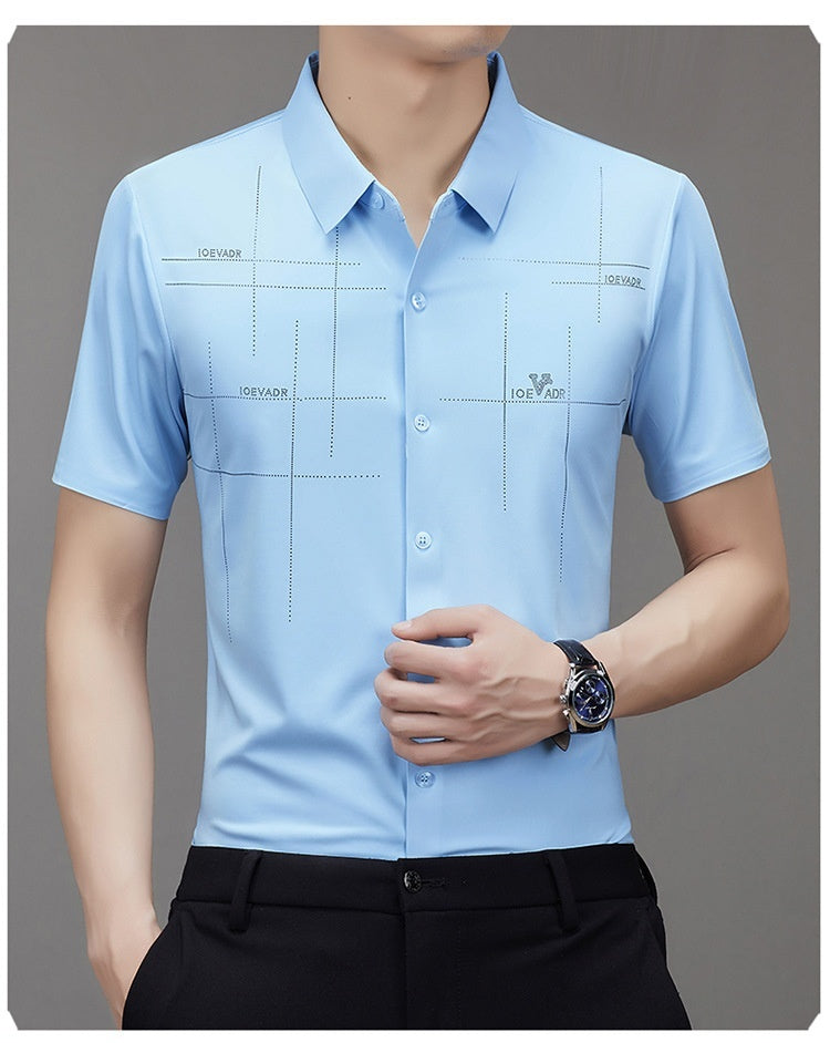 Summer New Men's Short-sleeved Shirt Seamless Business Shirt - Lumina shop