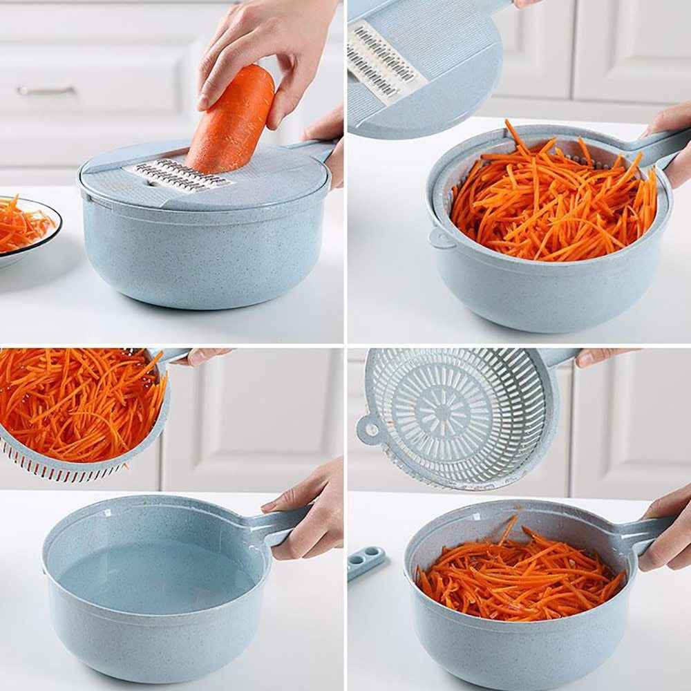 8 In 1 Mandoline Slicer Grater With Strainer Vegetable Cutter Kitchen Accessories