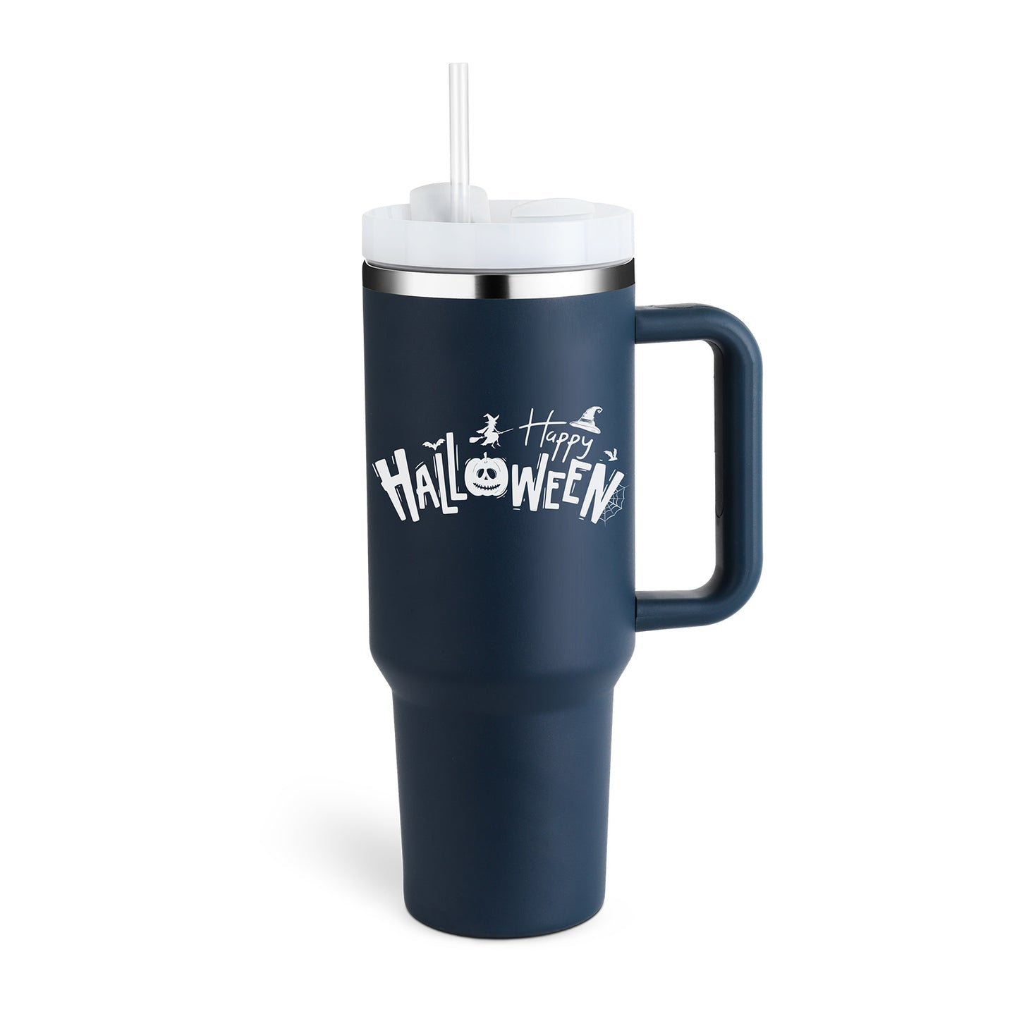 40 Oz Tumbler With Handle Straw Insulated, Stainless Steel Spill Proof Vacuum Coffee Cup Tumbler With Lid Tapered Mug - Lumina shop