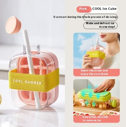 One-Click Molding Cooling Cup,Instant Ice Maker,Zero-Contact Design,Straw Included,Curling Mold,Portable & Stylish Chilled Drink - Lumina shop
