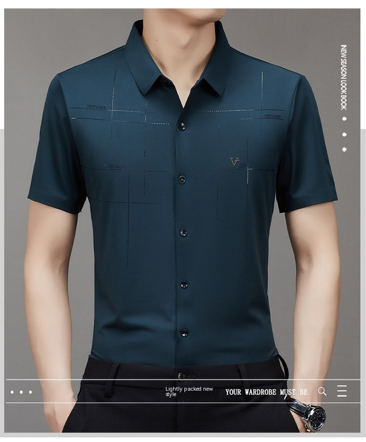 Summer New Men's Short-sleeved Shirt Seamless Business Shirt - Lumina shop