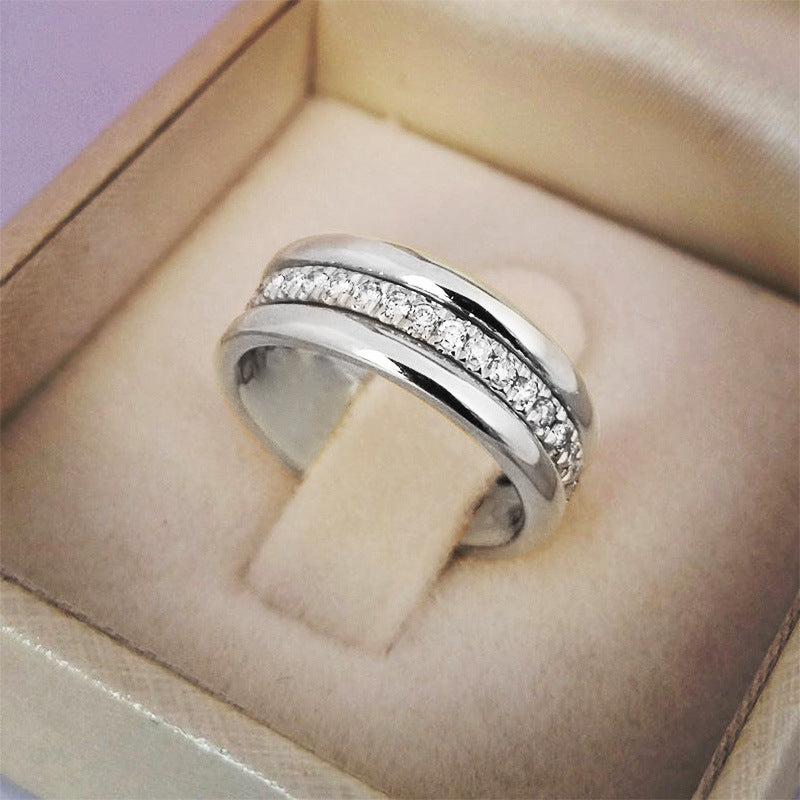Simple Golden Sliver Rhinestones Ring Copper Plated RIngs Fashion Jewellery - Lumina shop