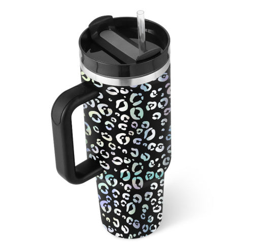 40 Oz Tumbler With Handle Straw Insulated, Stainless Steel Spill Proof Vacuum Coffee Cup Tumbler With Lid Tapered Mug - Lumina shop
