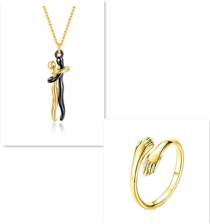 Love Hug Necklace Unisex Men Women Couple Jewelry Simple Temperament Clavicle Chain Valentines Day Lover Gift - Lumina shop