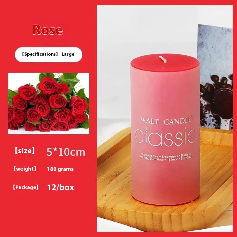 Cylindrical Color Aromatherapy Candle Brilliant Fragrance Candle Smokeless Candles - Lumina shop