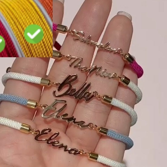 Personalized Colorful Rope Chain Custom Name Bracelet Personalized Adjustable Name Jewelry For Girls - Lumina shop