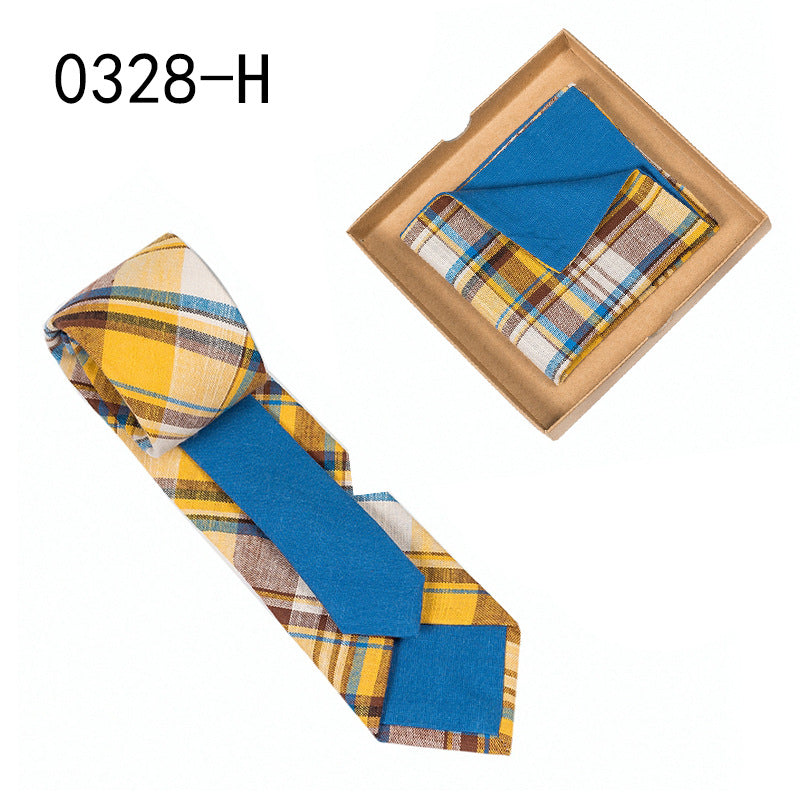 Men's Tie Floral Print Pocket Square Cotton Tie - Lumina shop