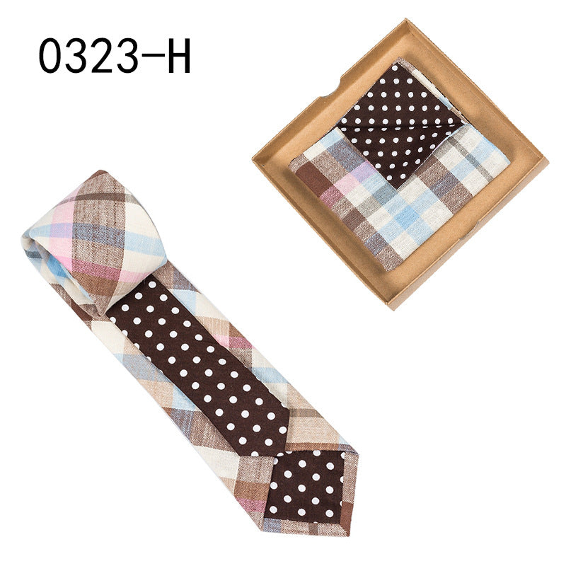 Men's Tie Floral Print Pocket Square Cotton Tie - Lumina shop