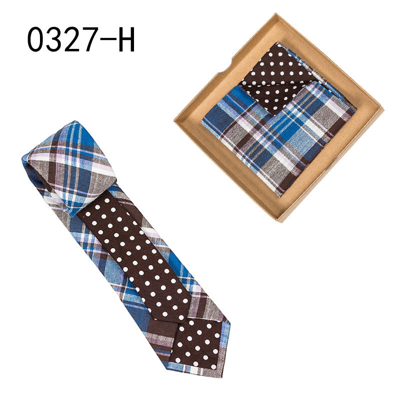 Men's Tie Floral Print Pocket Square Cotton Tie - Lumina shop
