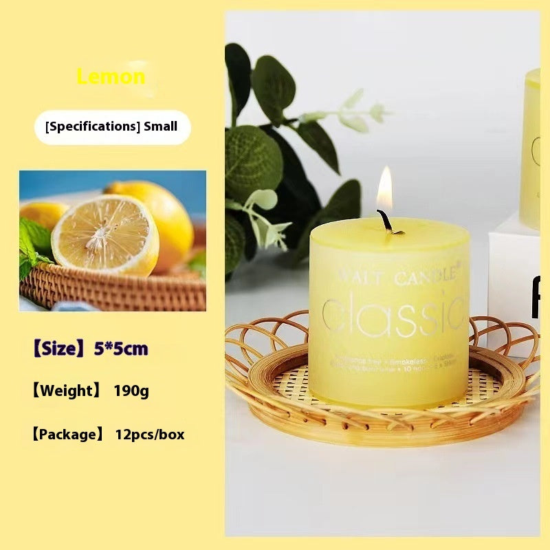 Cylindrical Color Aromatherapy Candle Brilliant Fragrance Candle Smokeless Candles - Lumina shop