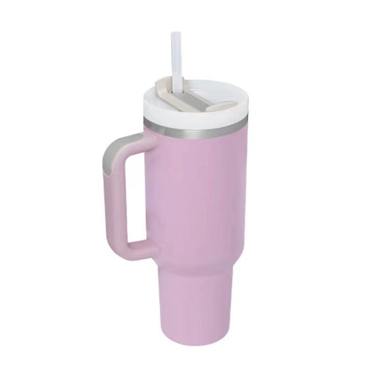 40 Oz Tumbler With Handle Straw Insulated, Stainless Steel Spill Proof Vacuum Coffee Cup Tumbler With Lid Tapered Mug - Lumina shop