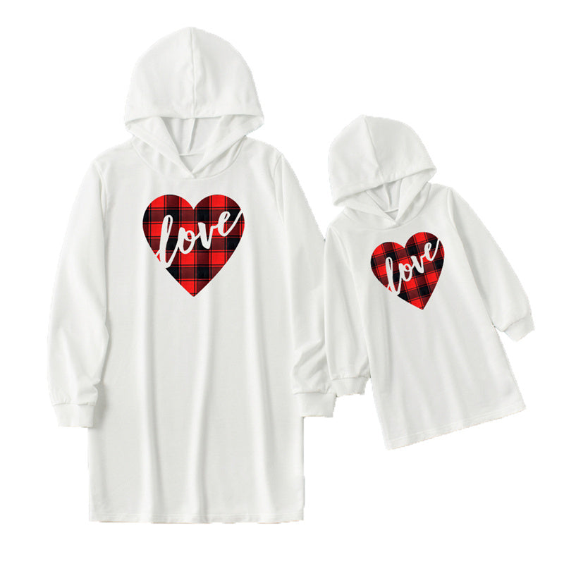 White Parent-Child Sweater Dress Mother And Daughter Multiple - Lumina shop