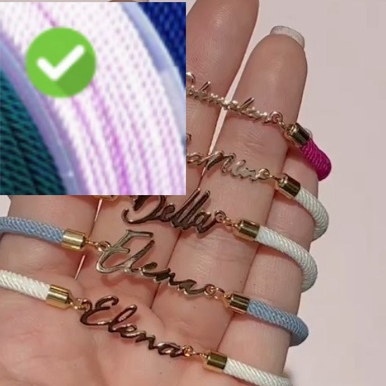 Personalized Colorful Rope Chain Custom Name Bracelet Personalized Adjustable Name Jewelry For Girls - Lumina shop