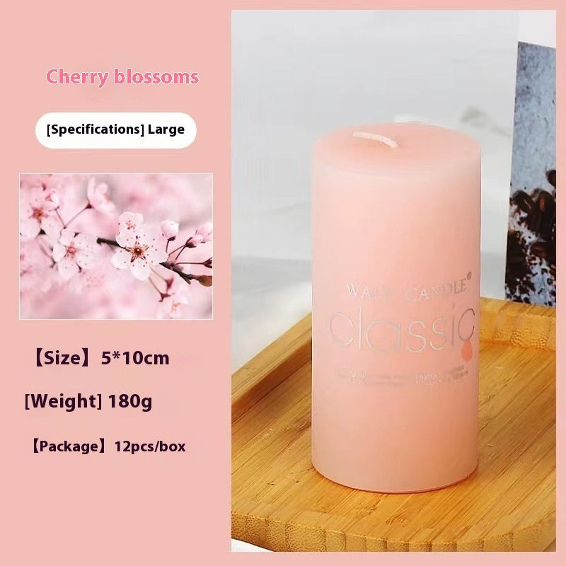 Cylindrical Color Aromatherapy Candle Brilliant Fragrance Candle Smokeless Candles - Lumina shop
