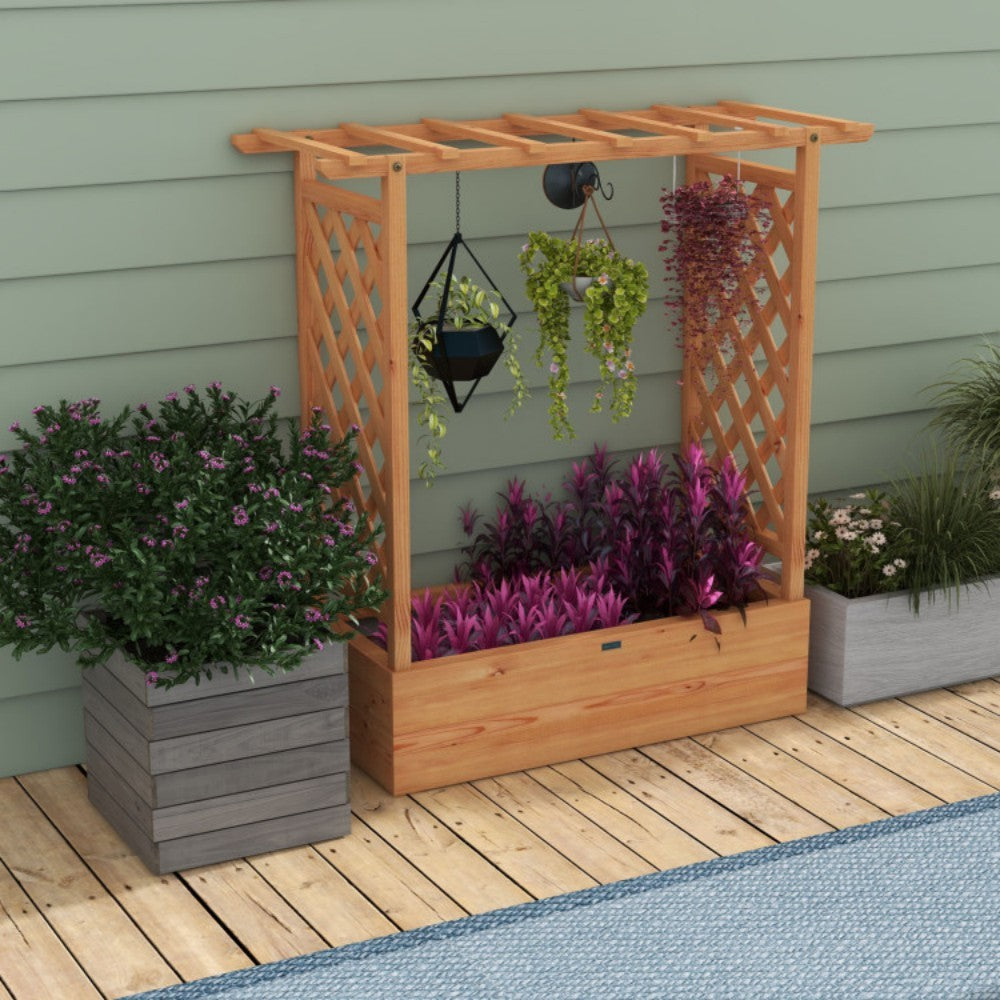 Raised Garden Bed With Trellis Or Climbing Plant And Hanging Roof - Lumina shop