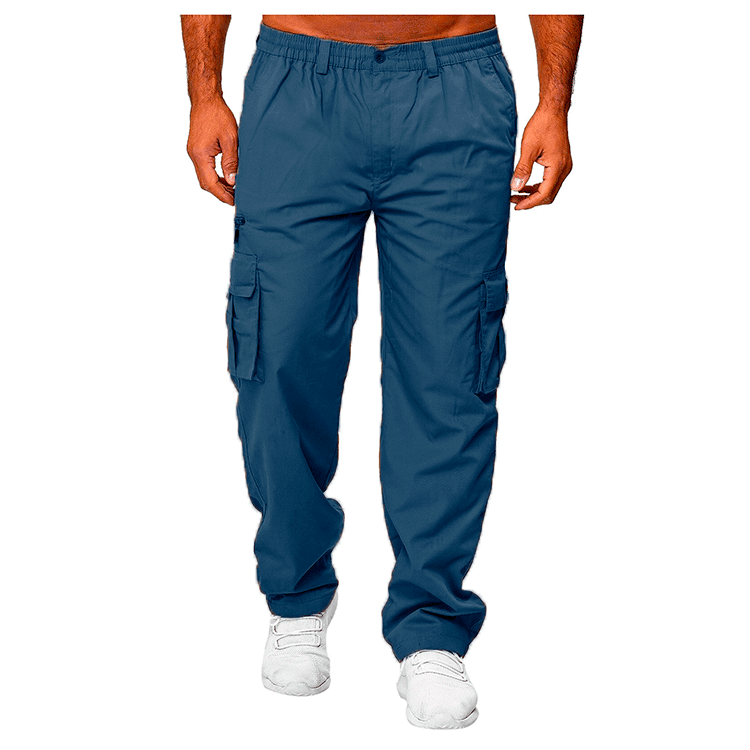 Men's Casual Multi-pocket Loose Straight Cargo Pants - Lumina shop