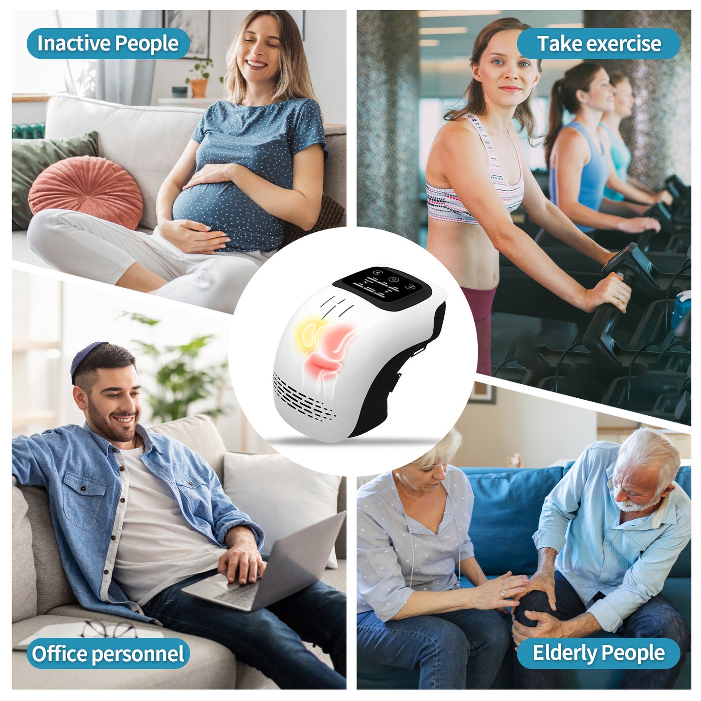 Intelligent Home Use Electric Intelligent Kneading Heating Knee Massager Rechargeable Pain Relief Infrared Laser Vibration Knee Massager - Lumina shop