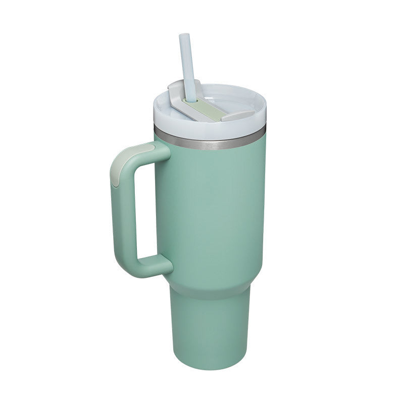 40 Oz Tumbler With Handle Straw Insulated, Stainless Steel Spill Proof Vacuum Coffee Cup Tumbler With Lid Tapered Mug - Lumina shop