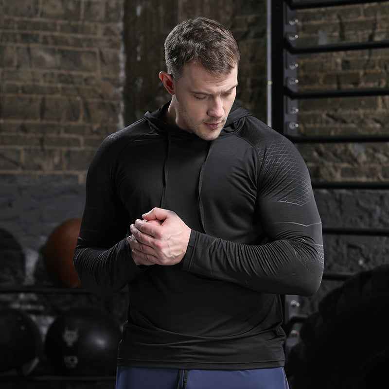 Men's Long-sleeved Hooded Sports T-shirt Sun-proof Sweater