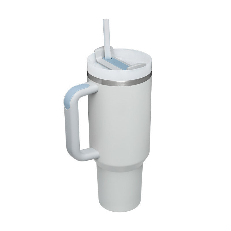 40 Oz Tumbler With Handle Straw Insulated, Stainless Steel Spill Proof Vacuum Coffee Cup Tumbler With Lid Tapered Mug - Lumina shop
