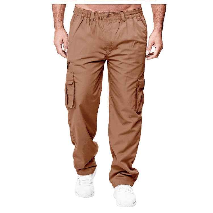 Men's Casual Multi-pocket Loose Straight Cargo Pants - Lumina shop
