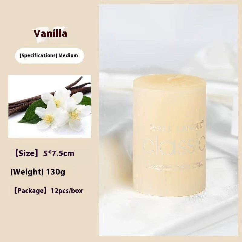 Cylindrical Color Aromatherapy Candle Brilliant Fragrance Candle Smokeless Candles - Lumina shop