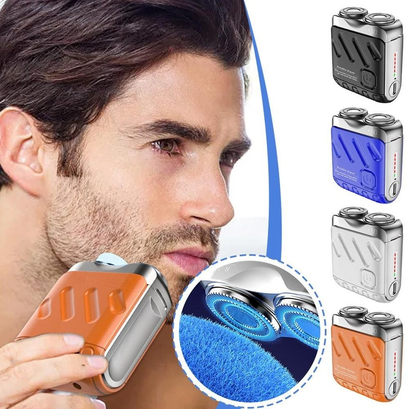 Portable Rotary Dual Ring Electric Shaver Men Travel Mini Shaver Blade Head Rechargeable Pocket Razors - My Store