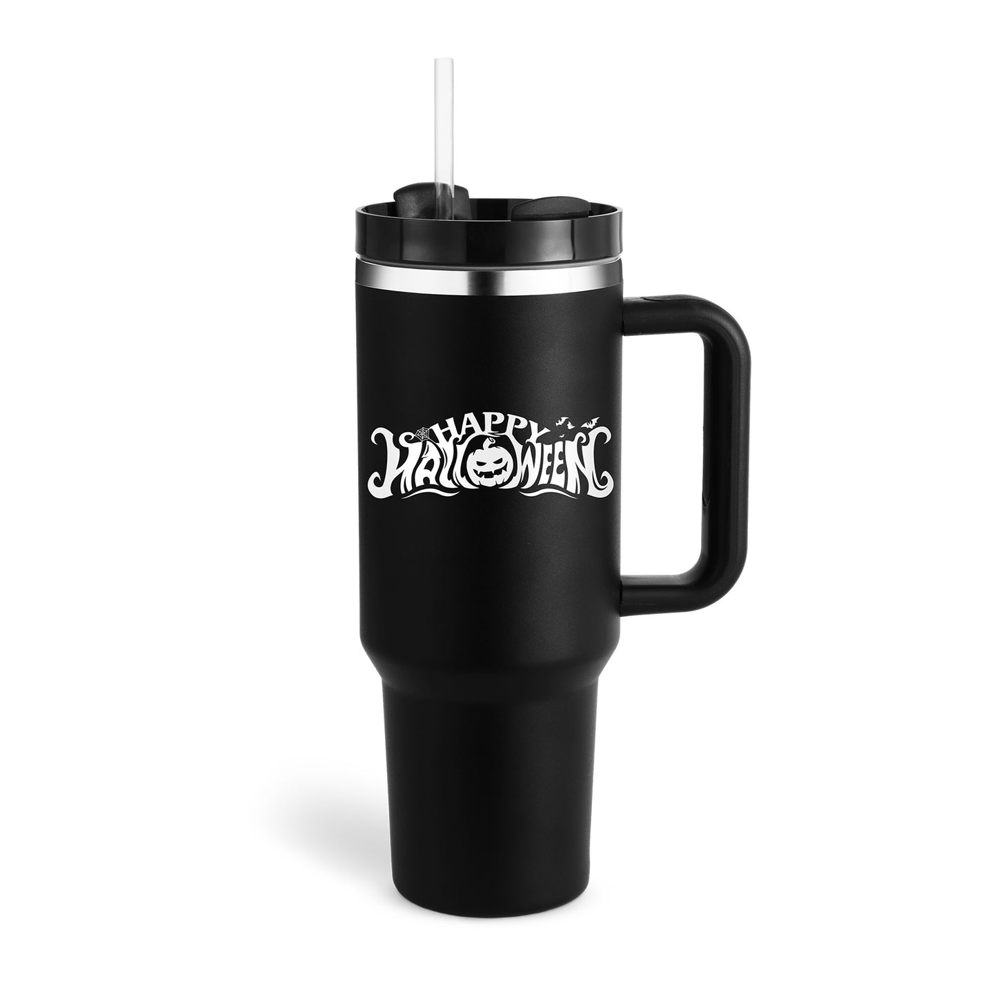 40 Oz Tumbler With Handle Straw Insulated, Stainless Steel Spill Proof Vacuum Coffee Cup Tumbler With Lid Tapered Mug - Lumina shop