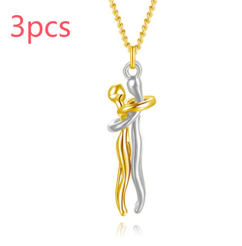 Love Hug Necklace Unisex Men Women Couple Jewelry Simple Temperament Clavicle Chain Valentines Day Lover Gift - Lumina shop