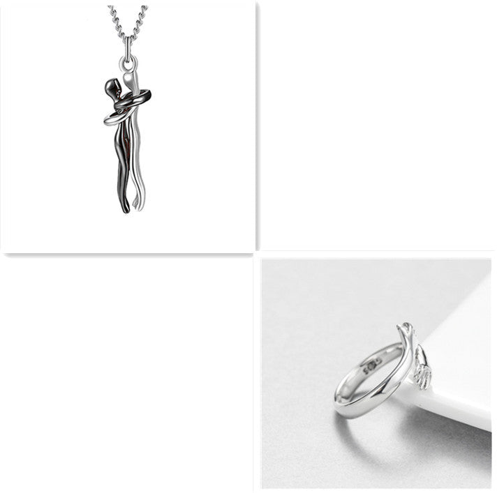 Love Hug Necklace Unisex Men Women Couple Jewelry Simple Temperament Clavicle Chain Valentines Day Lover Gift - Lumina shop